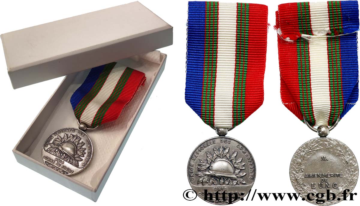 CINQUIÈME RÉPUBLIQUE Médaille de l Union nationale des combattants (U. N. C.) TTB+