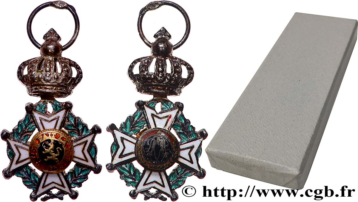 BELGIQUE - ROYAUME DE BELGIQUE - LÉOPOLD II Médaille, Ordre de Léopold II, Chevalier, miniature TTB+