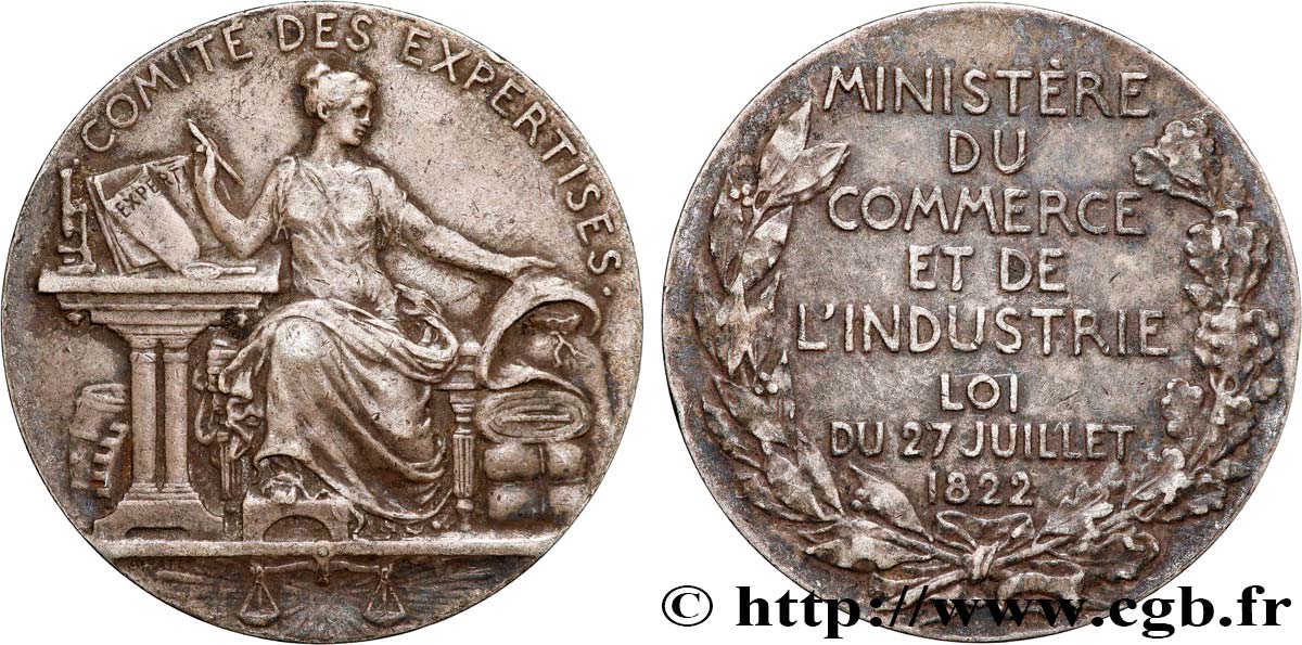 III REPUBLIC Médaille, Comité des expertises XF