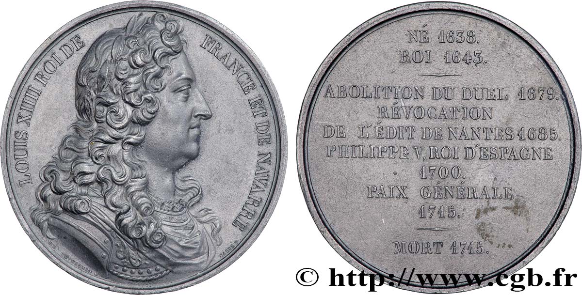LOUIS-PHILIPPE Ier Médaille, Roi Louis XIV TTB+