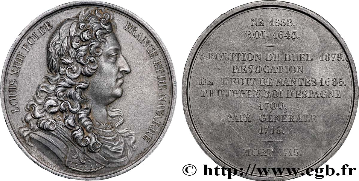 LOUIS-PHILIPPE Ier Médaille, Roi Louis XIV TTB+