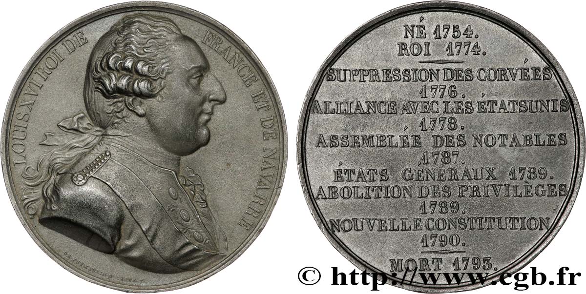 LOUIS-PHILIPPE Ier Médaille, Louis XVI TTB+