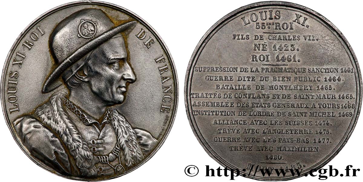 LOUIS-PHILIPPE Ier Médaille, Roi Louis XI TTB+