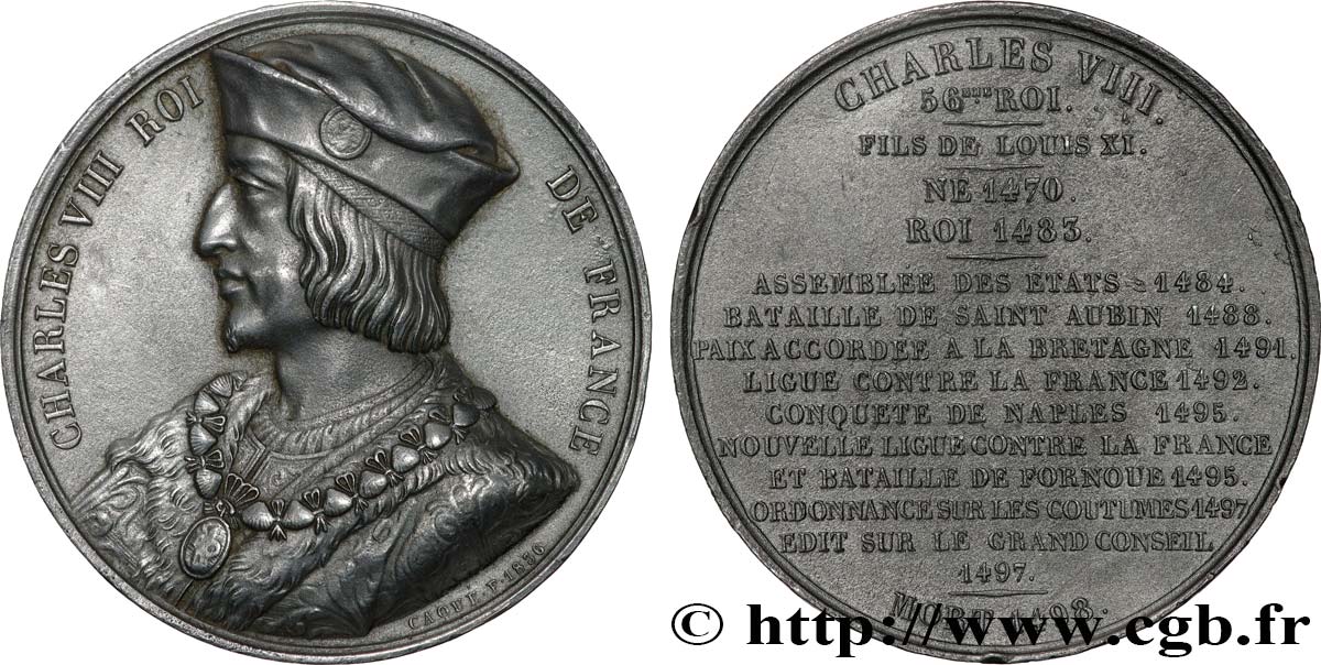 LOUIS-PHILIPPE Ier Médaille, Roi Charles VIII TTB+
