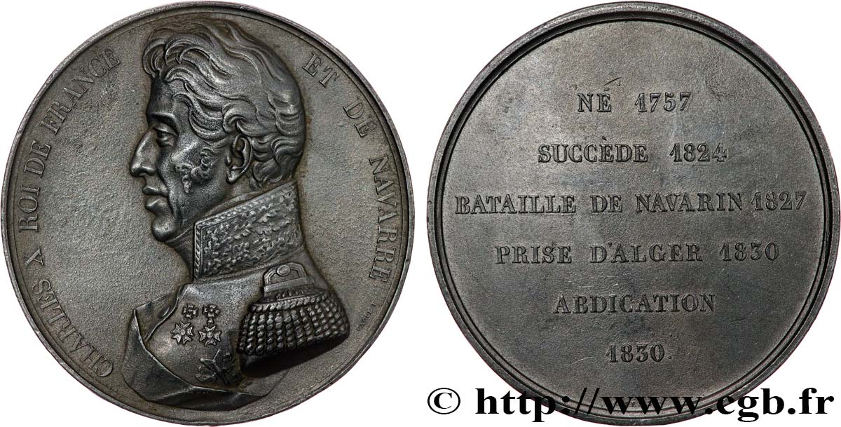 LUIGI FILIPPO I Médaille, Roi Charles X q.SPL