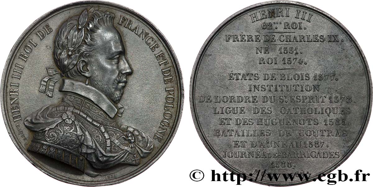 LOUIS-PHILIPPE Ier Médaille, Roi Henri III TTB+