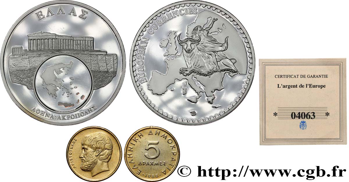 EUROPE Médaille, European Currencies, Grèce SUP