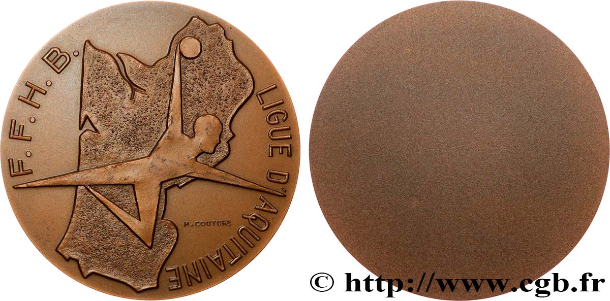 QUINTA REPUBLICA FRANCESA Médaille, Ligue d’Aquitaine, Fédération Française de Hand-Ball EBC