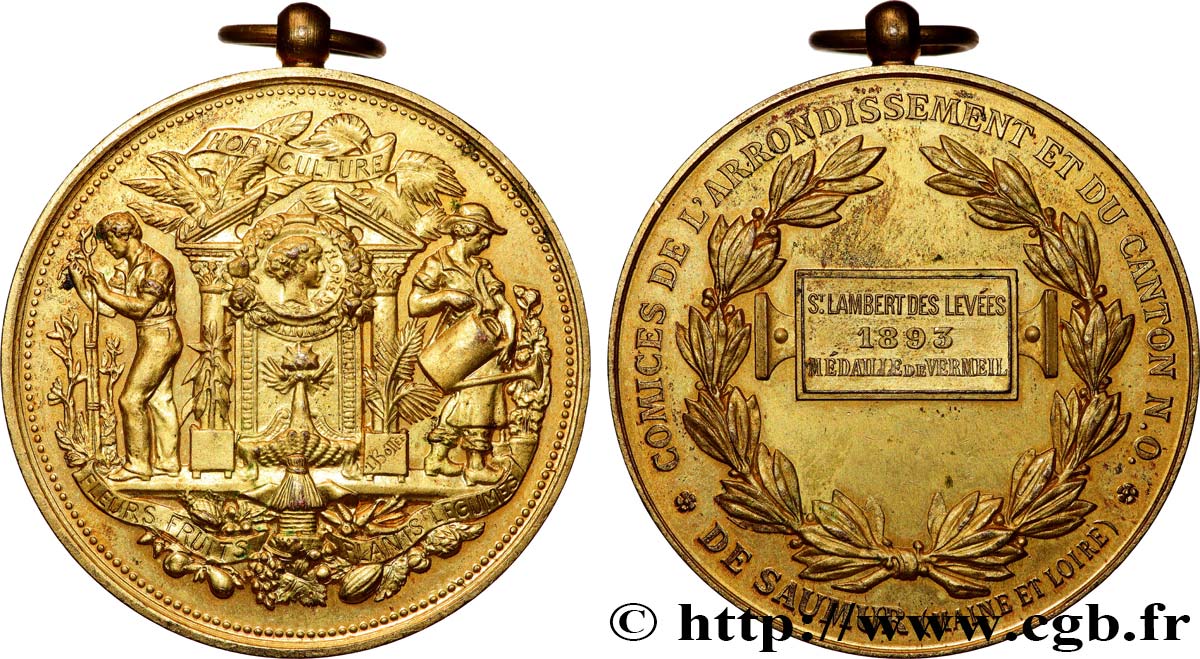 III REPUBLIC Médaille, Comices, Horticulture AU