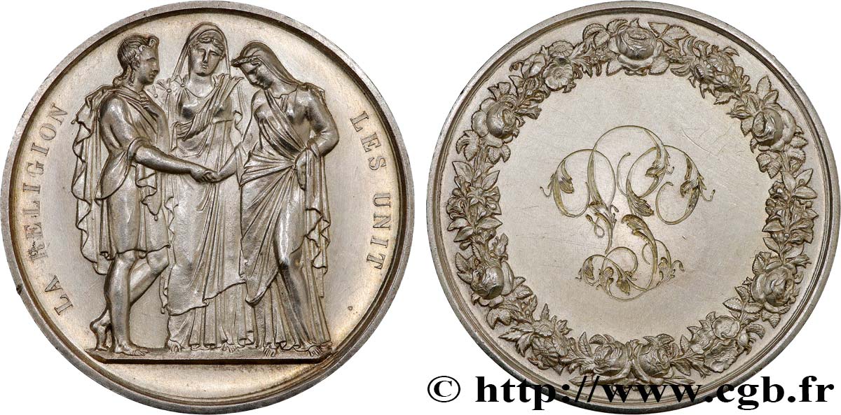 AMOUR ET MARIAGE Médaille de mariage, La Religion les unit SPL