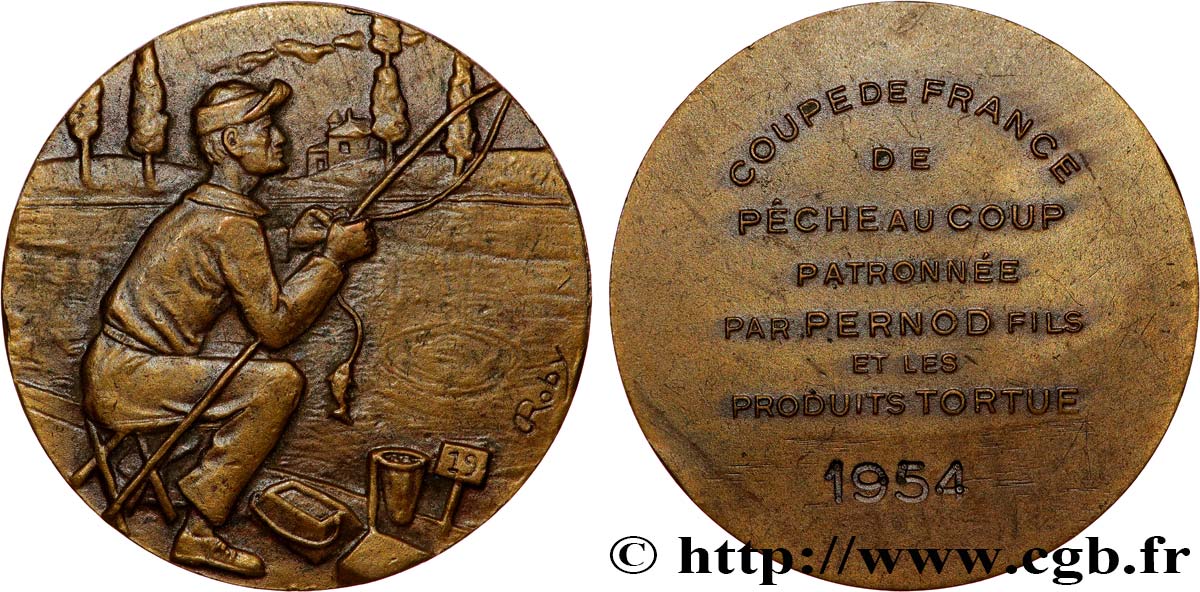 QUATRIÈME RÉPUBLIQUE Médaille, Coupe de France de pêche au coup TTB+