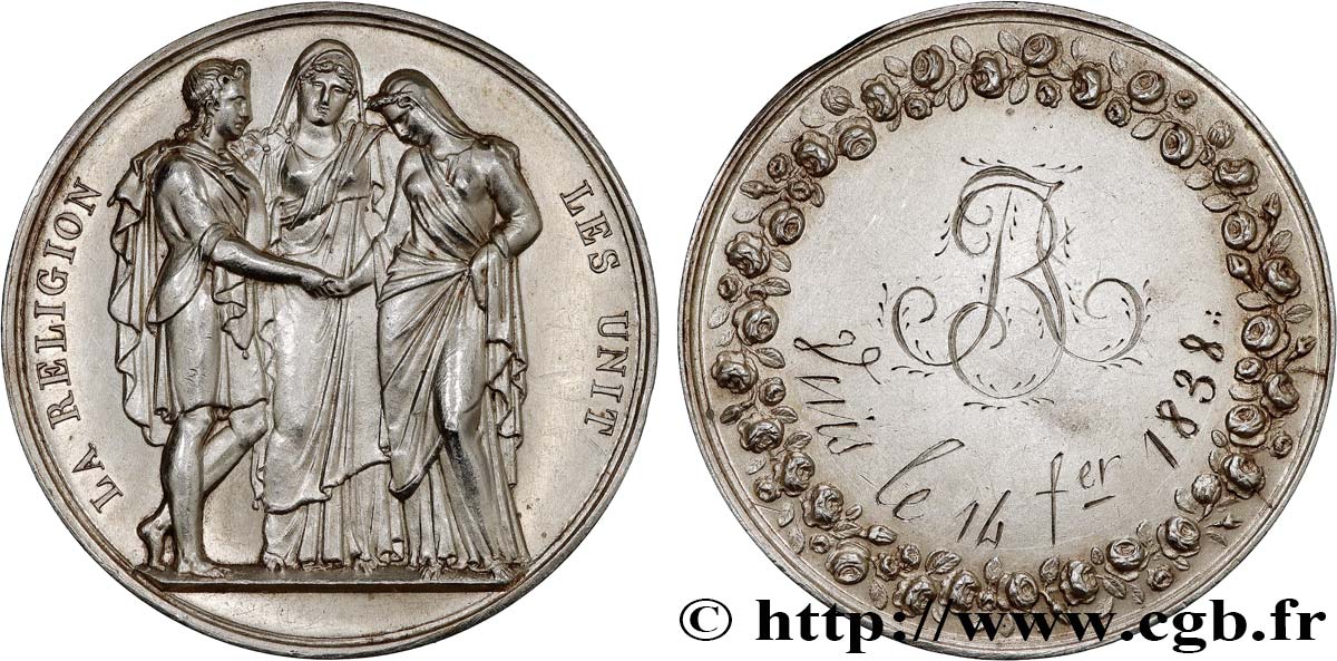 AMOUR ET MARIAGE Médaille de mariage, La Religion les unit fVZ