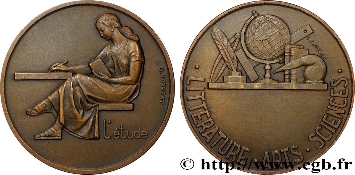 III REPUBLIC Médaille, L’étude AU