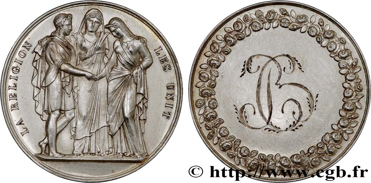 AMOUR ET MARIAGE Médaille de mariage, La Religion les unit AU