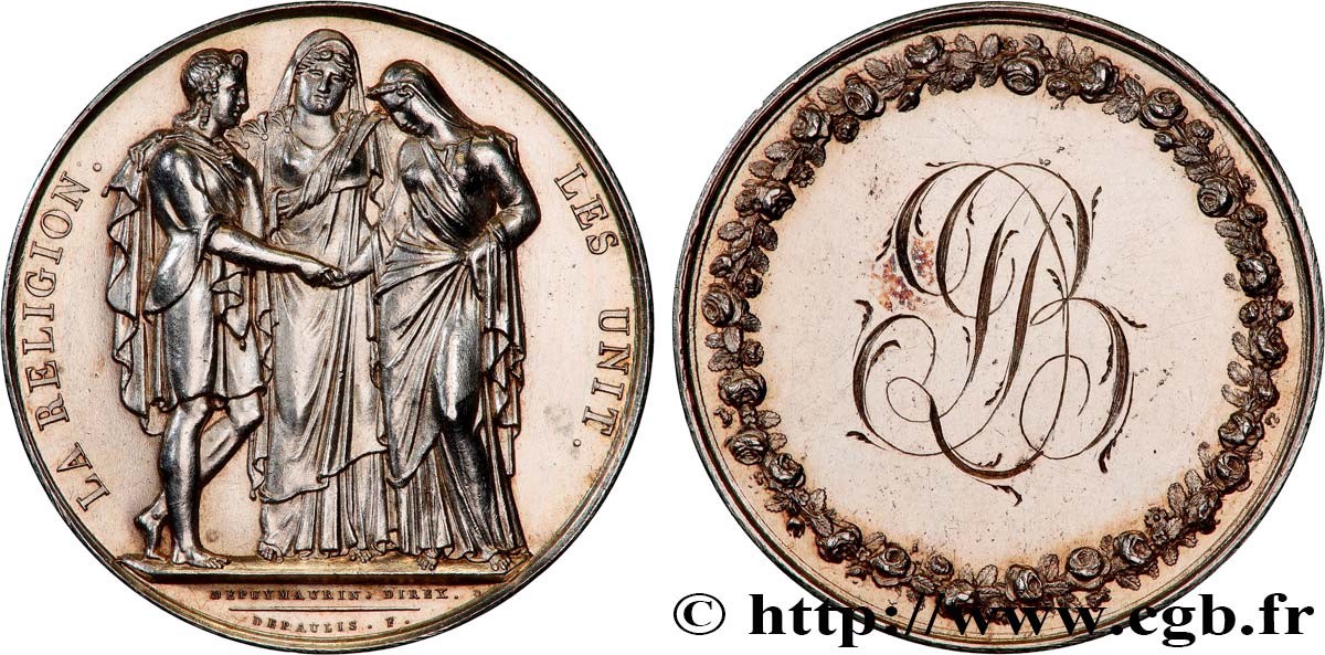 AMOUR ET MARIAGE Médaille de mariage, La Religion les unit AU