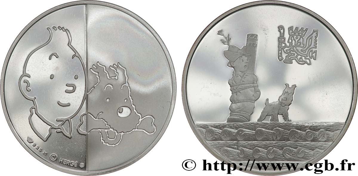 QUINTA REPUBLICA FRANCESA Médaille, Tintin et les Incas EBC