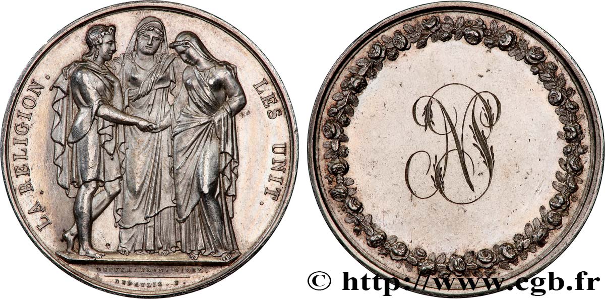 AMOUR ET MARIAGE Médaille de mariage, La Religion les unit VZ