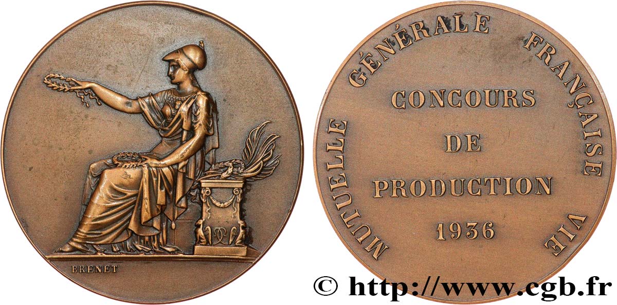 ASSURANCES Médaille, Mutuelle générale Française-Vie, Concours de production SUP