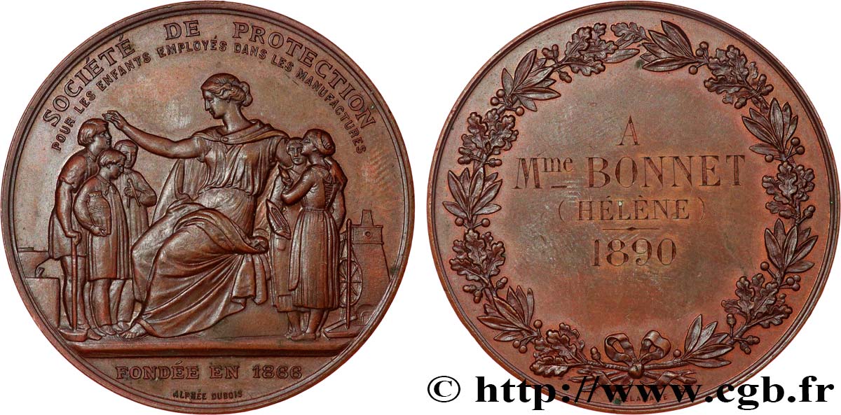 LES ASSURANCES Médaille, Société de protection pour les enfants employés dans les manufactures VZ