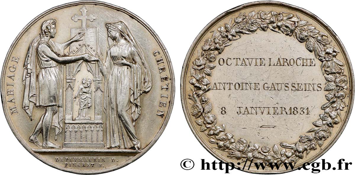 AMOUR ET MARIAGE Médaille, Mariage chrétien TTB