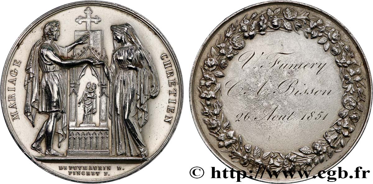 AMOUR ET MARIAGE Médaille, Mariage chrétien AU/XF