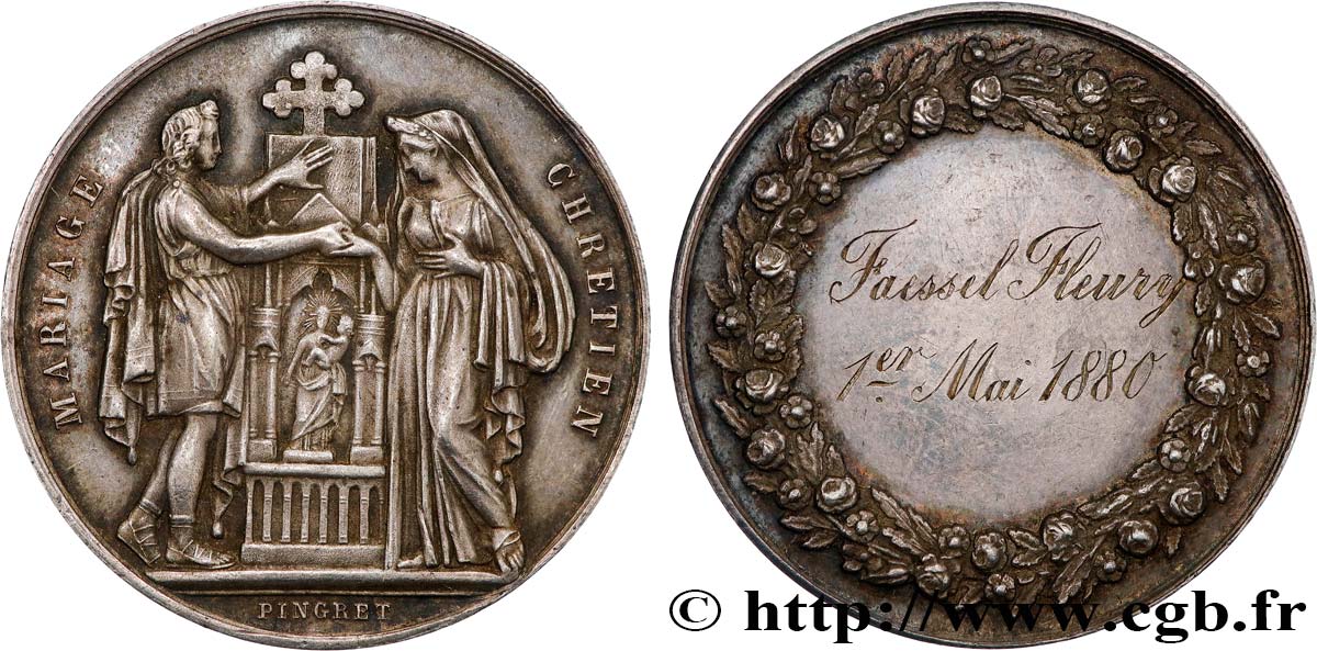 AMOUR ET MARIAGE Médaille, Mariage chrétien SS/fVZ