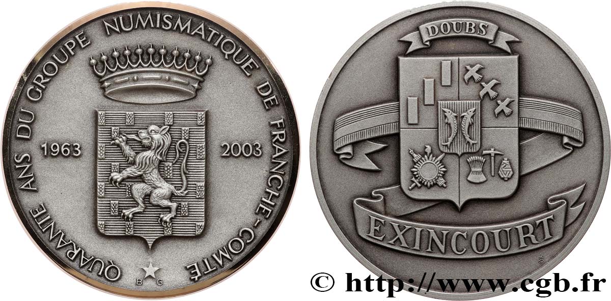 QUINTA REPUBBLICA FRANCESE Médaille, 40 ans du groupe numismatique de Franche-Comté SPL