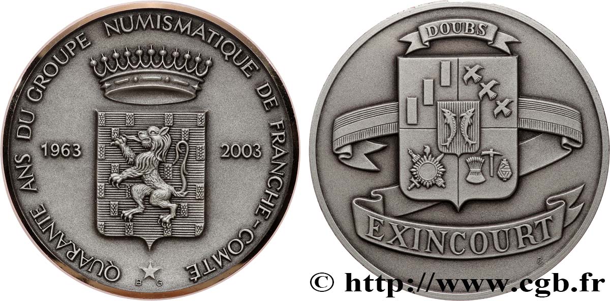 CINQUIÈME RÉPUBLIQUE Médaille, 40 ans du groupe numismatique de Franche-Comté SUP