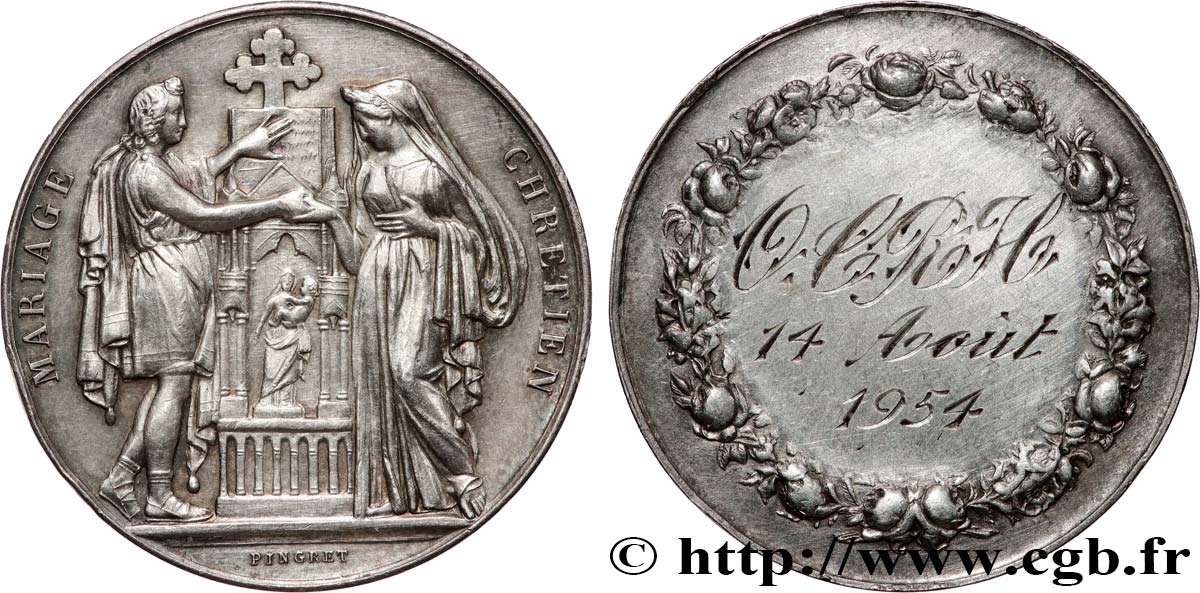 AMOUR ET MARIAGE Médaille, Mariage chrétien TTB+