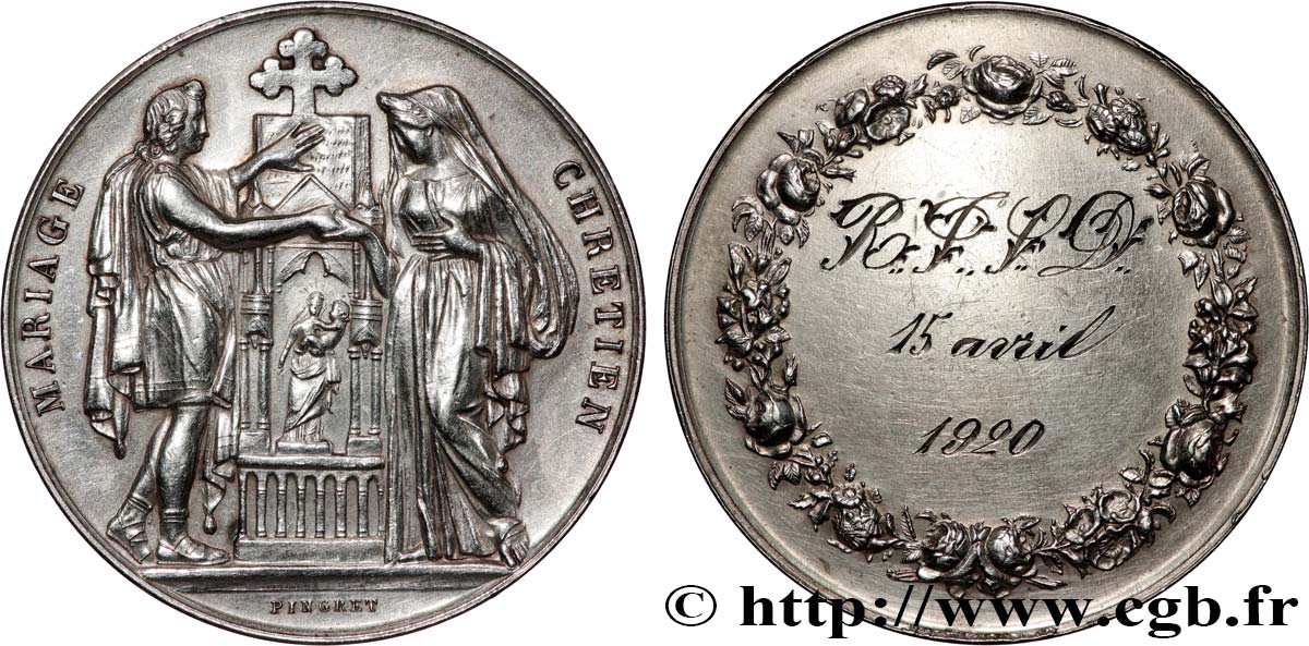 AMOUR ET MARIAGE Médaille, Mariage chrétien MBC+/MBC