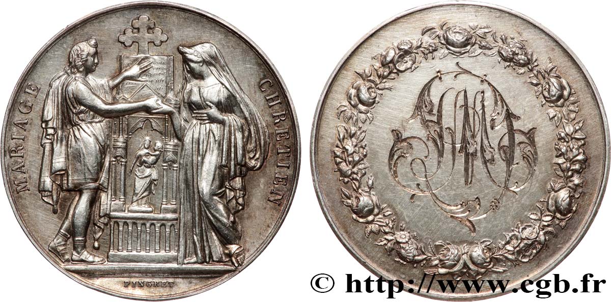 AMOUR ET MARIAGE Médaille, Mariage chrétien TTB+