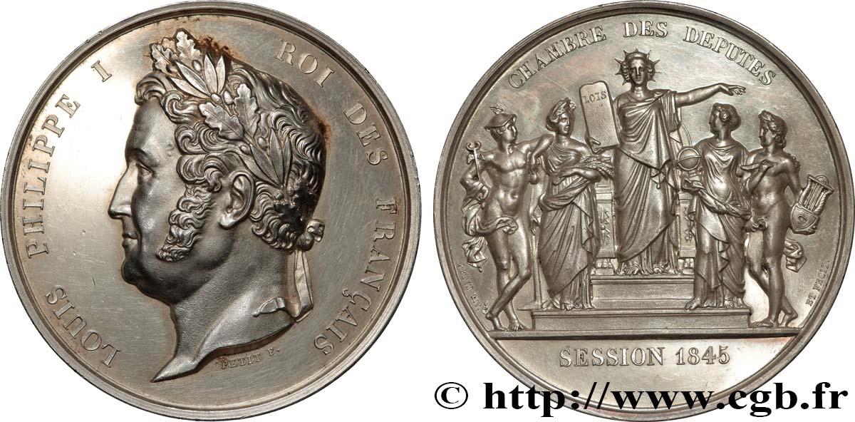LOUIS-PHILIPPE Ier Médaille parlementaire, Session 1845 SUP