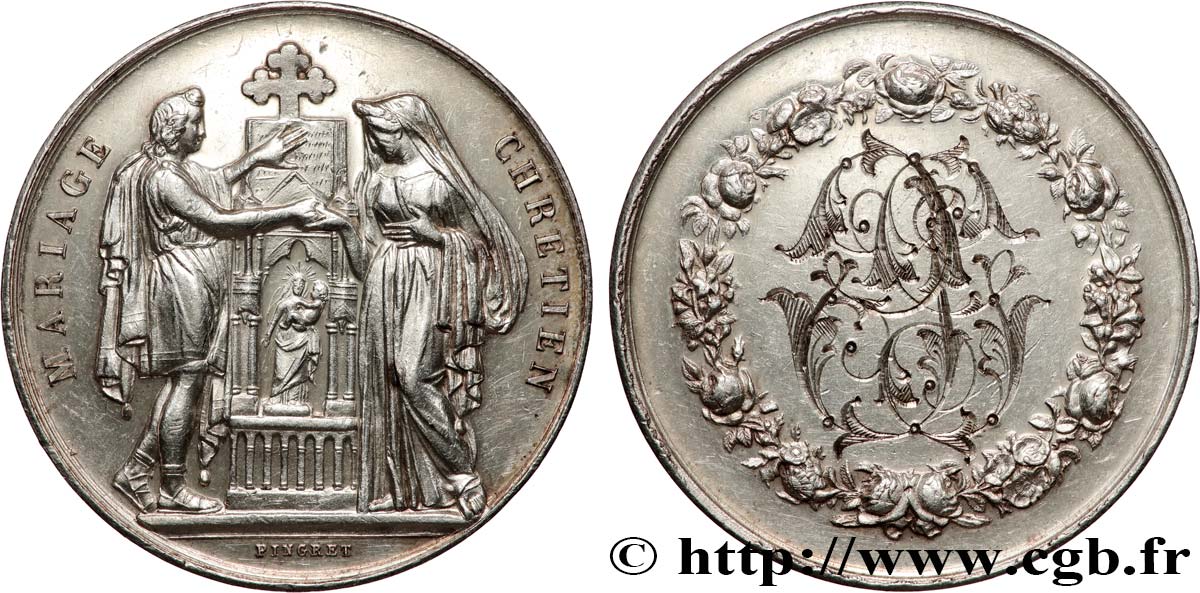 AMOUR ET MARIAGE Médaille, Mariage chrétien TTB+