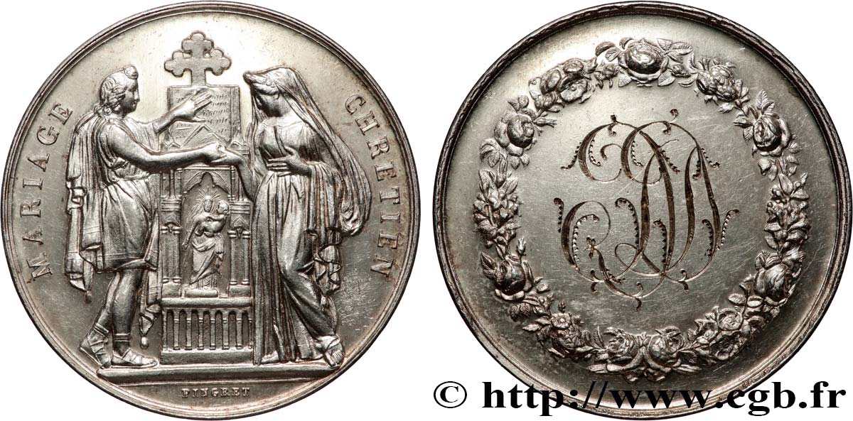 AMOUR ET MARIAGE Médaille, Mariage chrétien TTB+