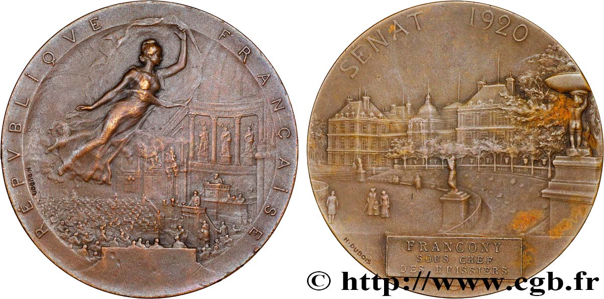 III REPUBLIC Médaille, Sénat AU