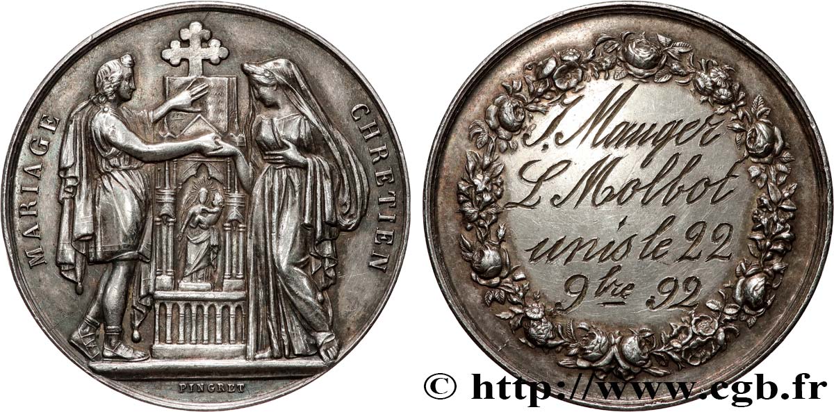 AMOUR ET MARIAGE Médaille, Mariage chrétien SS