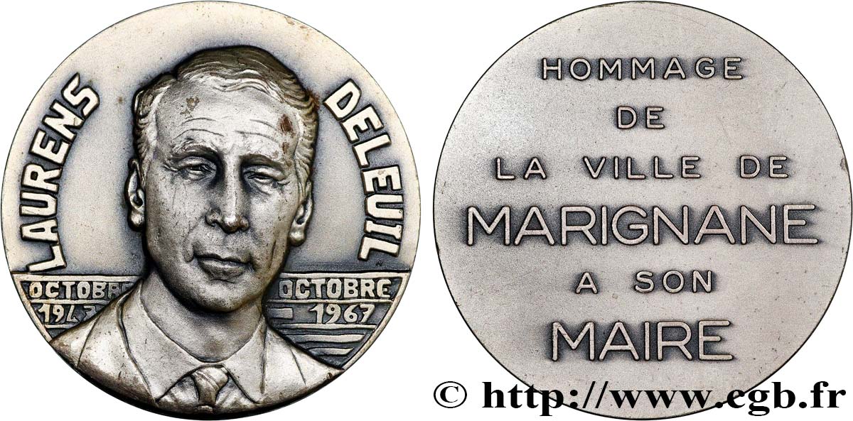 CINQUIÈME RÉPUBLIQUE Médaille, Hommage de la ville de Marignane SUP
