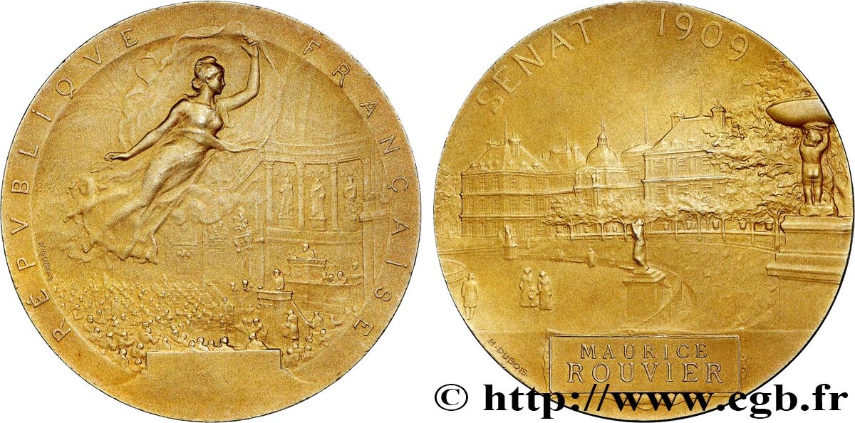 III REPUBLIC Médaille, Sénat AU/MS