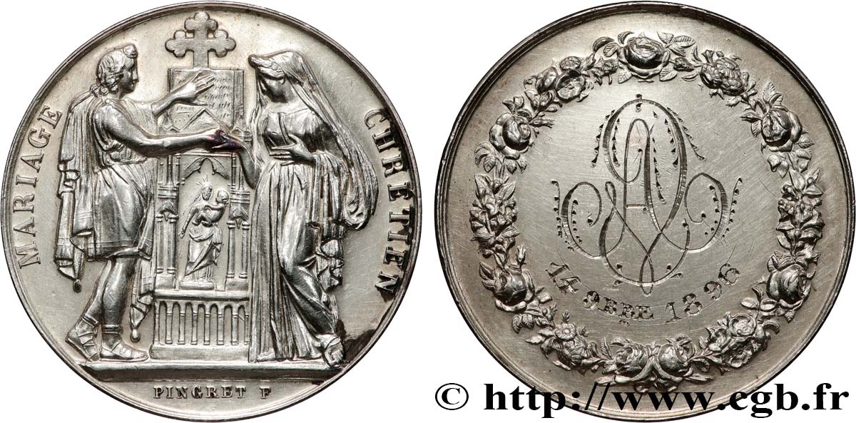 AMOUR ET MARIAGE Médaille, Mariage chrétien fVZ