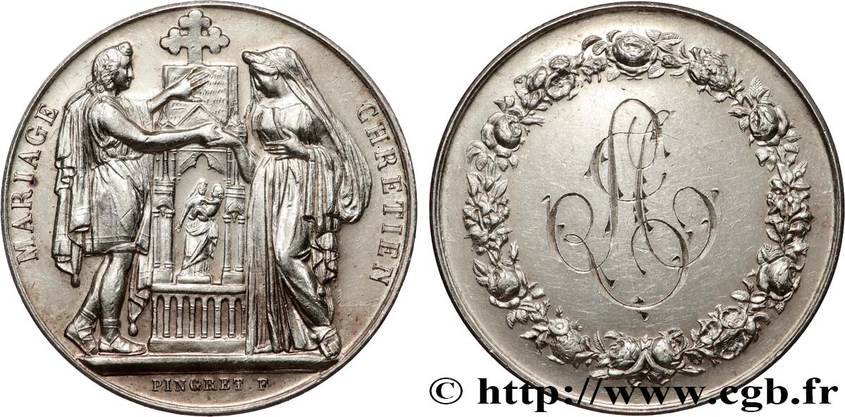 AMOUR ET MARIAGE Médaille, Mariage chrétien TTB+