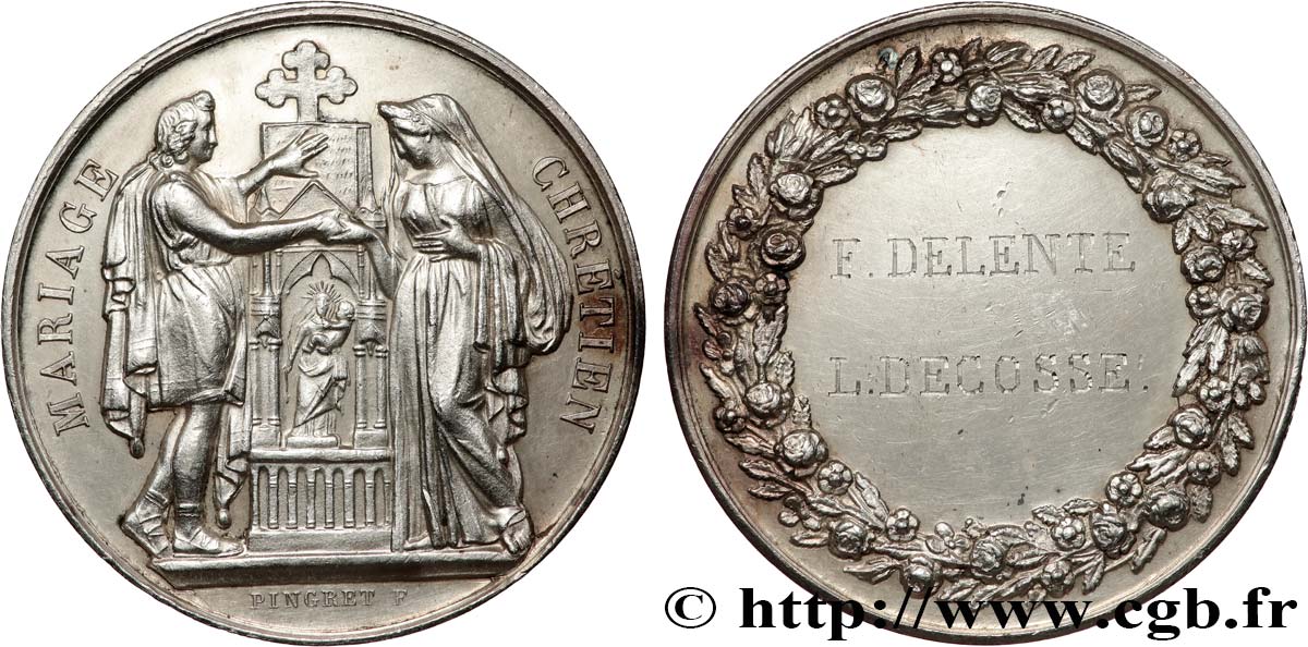 AMOUR ET MARIAGE Médaille, Mariage chrétien TTB+