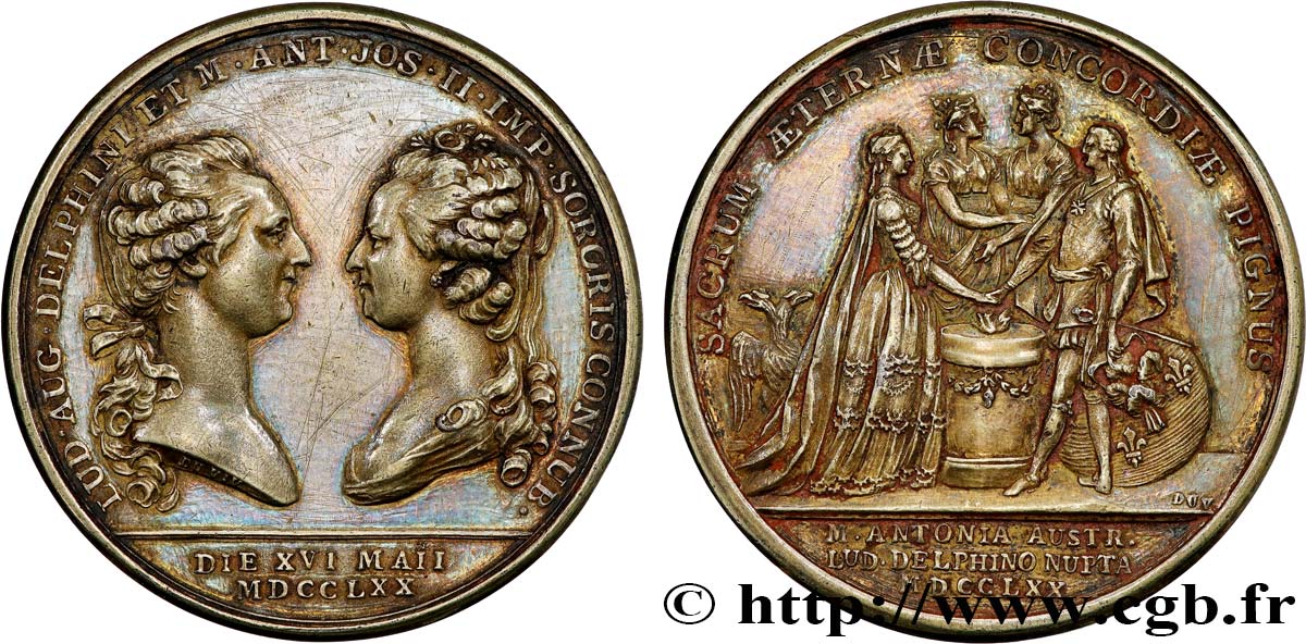 DAUPHINÉ - LOUIS X, DAUPHIN (futur LOUIS XVI) Médaille, Mariage du dauphin Louis et de l archiduchesse Marie-Antoinette SS
