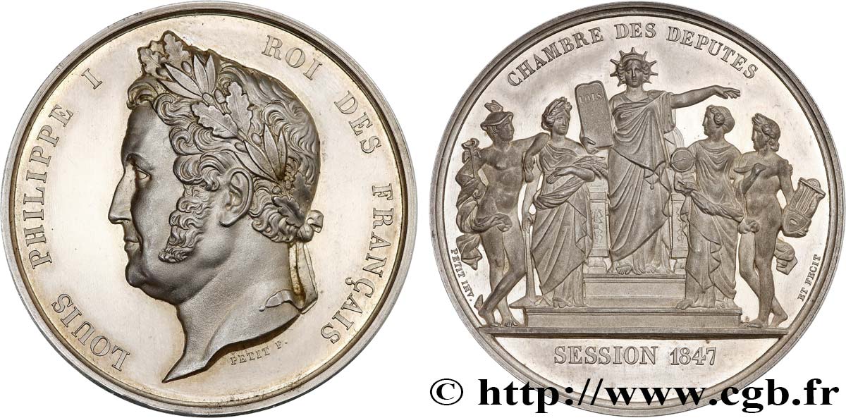 LUDWIG PHILIPP I Médaille parlementaire, Session 1847 VZ/VZ+