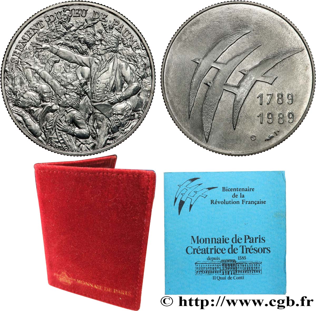 CINQUIÈME RÉPUBLIQUE Médaille Du Bicentenaire de la Révolution Française SPL