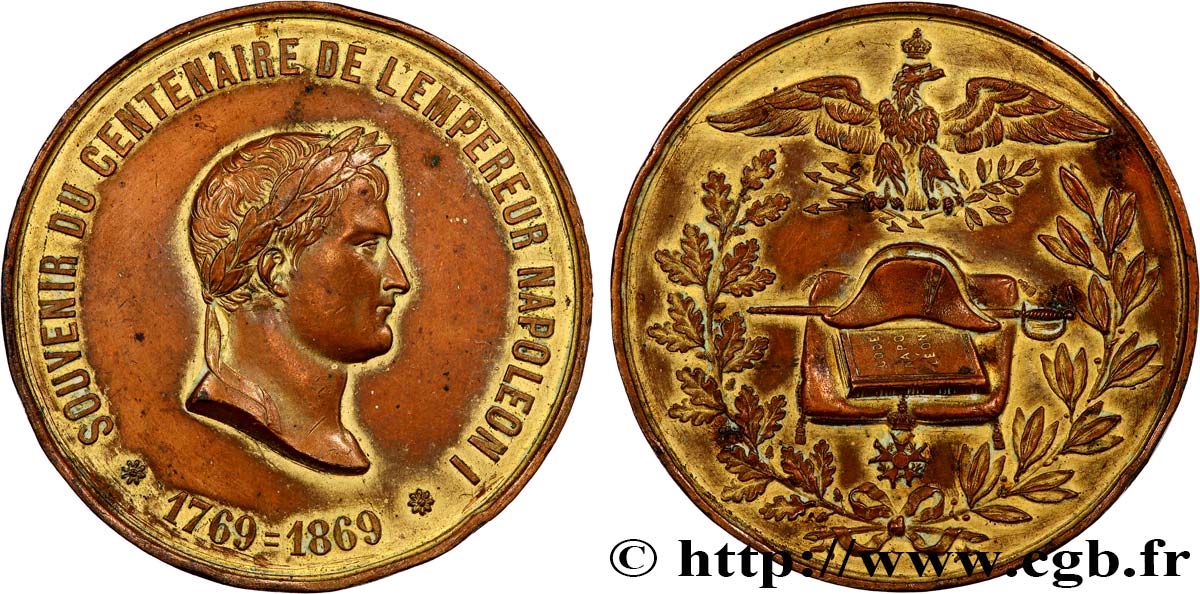 SECOND EMPIRE Médaille du centenaire de l’empereur Napoléon Ier TTB