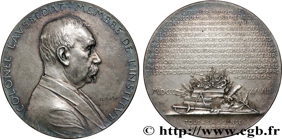 III REPUBLIC Médaille, Colonel Laussedat AU