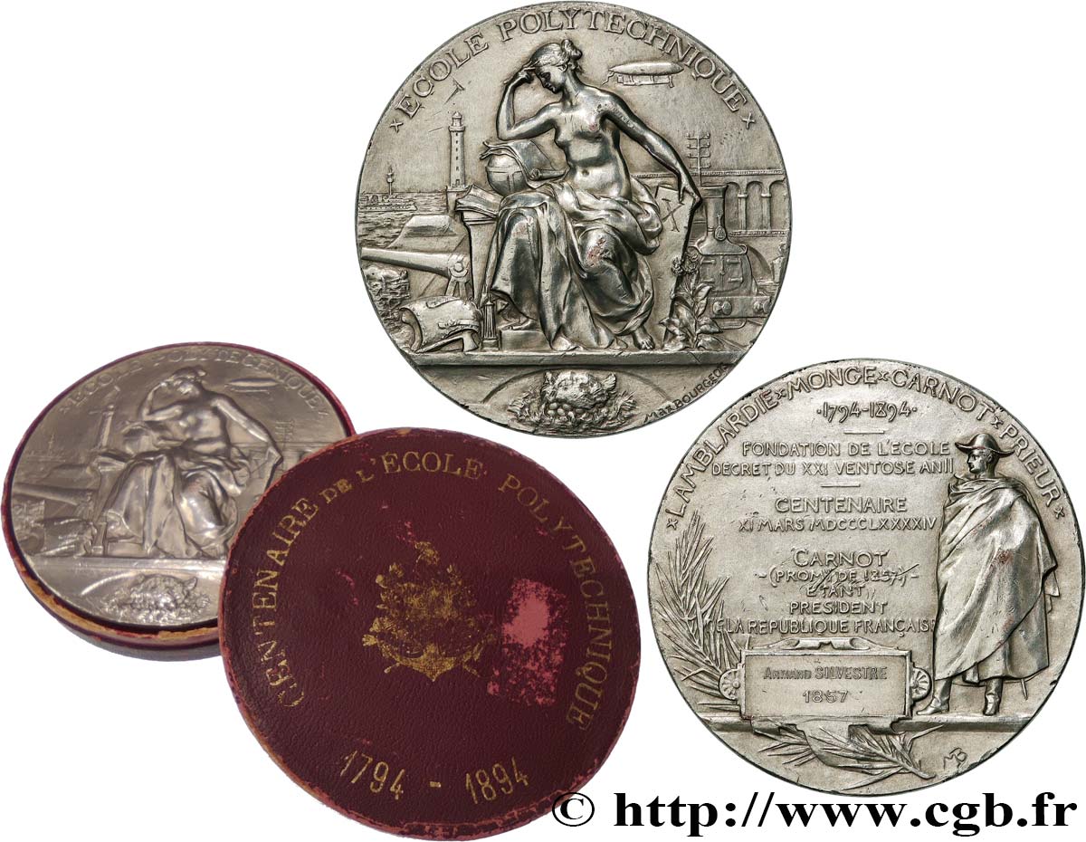 TERZA REPUBBLICA FRANCESE Médaille, Ecole polytechnique, Centenaire de sa fondation q.SPL/BB