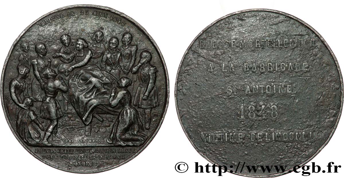 DEUXIÈME RÉPUBLIQUE Médaille, Mémoire de la mort de Mgr Affre SS
