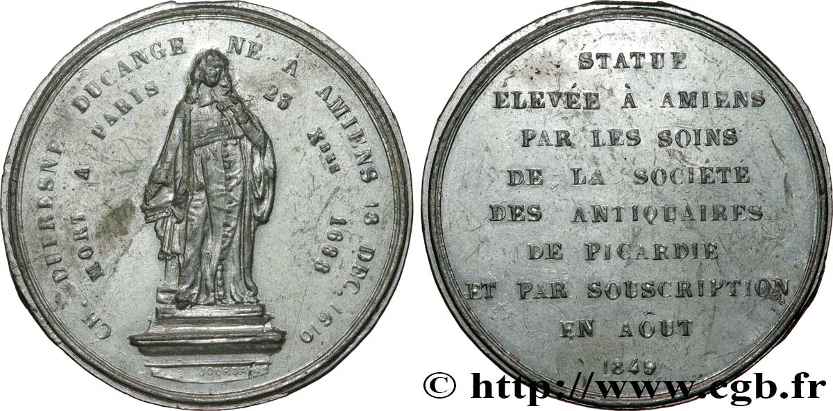 DEUXIÈME RÉPUBLIQUE Médaille, Hommage à Charles Dufresne Ducange SS