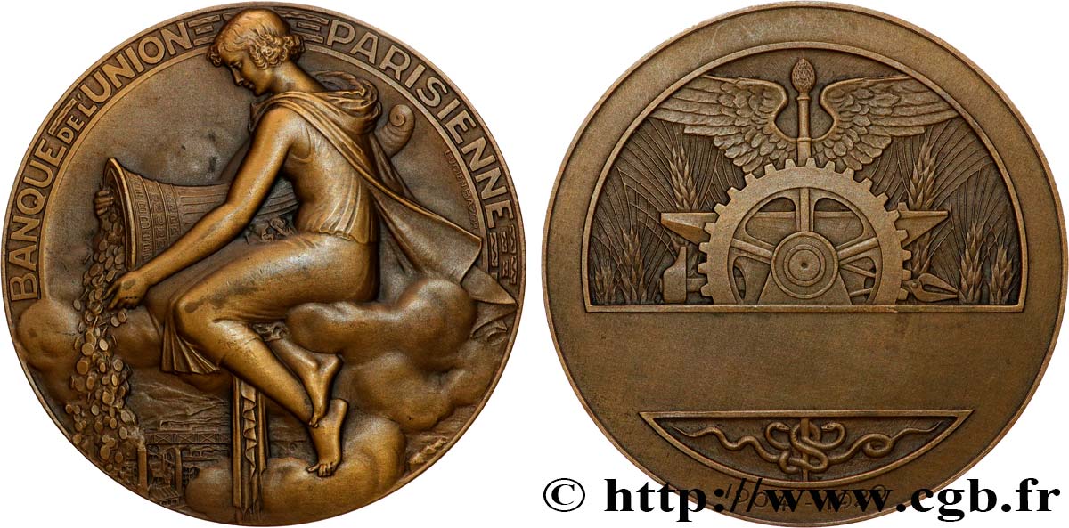 BANQUES - ÉTABLISSEMENTS DE CRÉDIT Médaille, Banque de l’Union parisienne, 25e anniversaire EBC